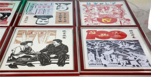 天津滨海海滨街怡然社区举办主题刻纸展览活动